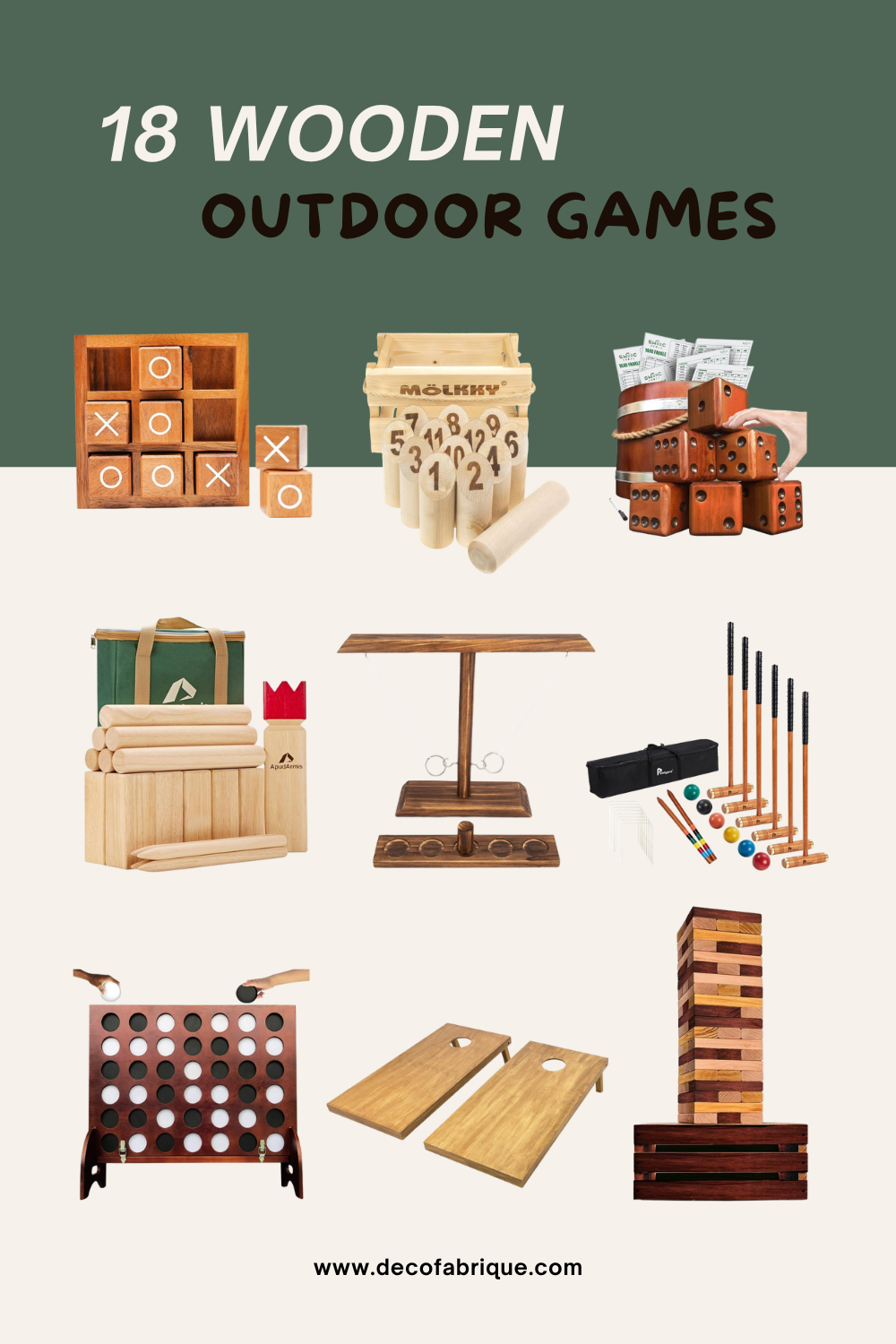 18 Wooden Outdoor Games